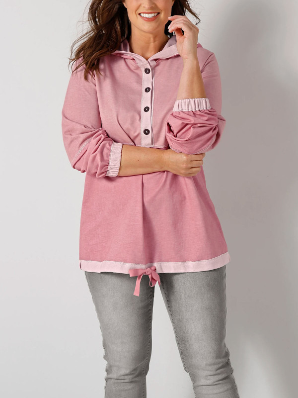 PINK Pure Cotton Button Front Hoodie