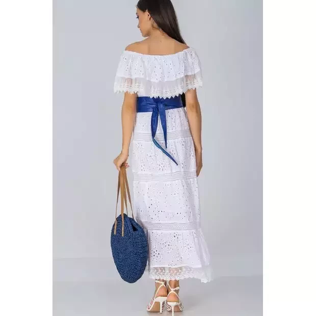 Embroidered cotton maxi dress