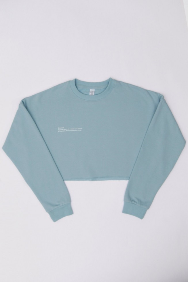 Dreamer Slogan LSF Fleece Oversized Crop Sweatshirt