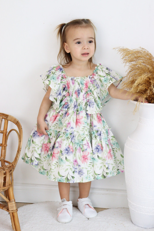 Girls Floral Layered Gypsy Dress (2-8Y)