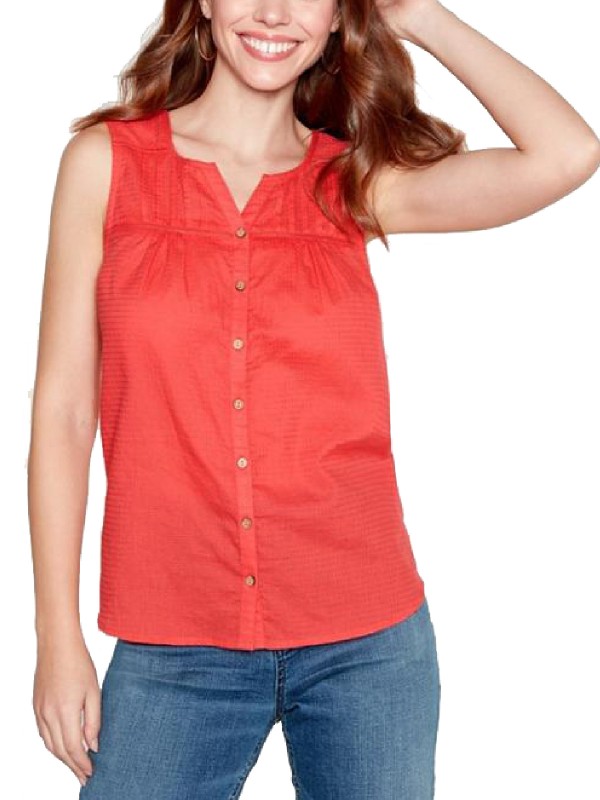 Mantaray RED Textured Cotton Top
