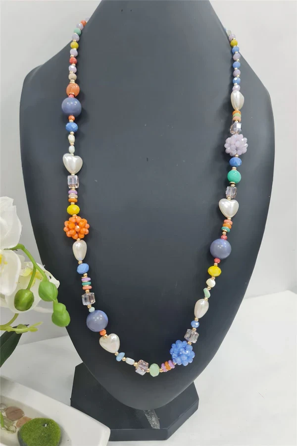 Heart Charms Beaded Necklace