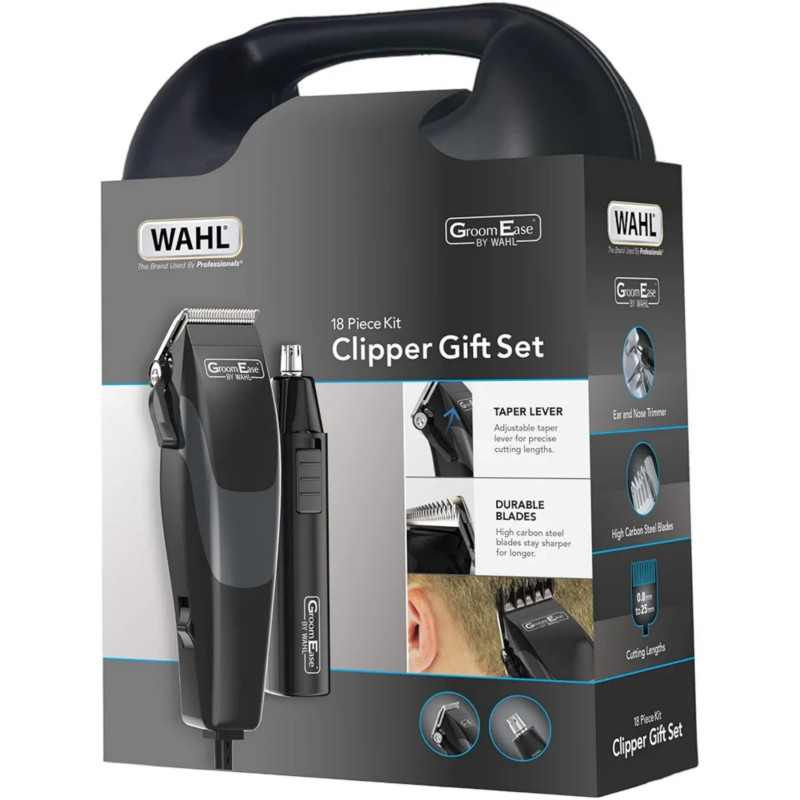 Wahl Groom Ease Men's Ear and Nose Trimmer Clipper Gift Set 18 Piece Kit