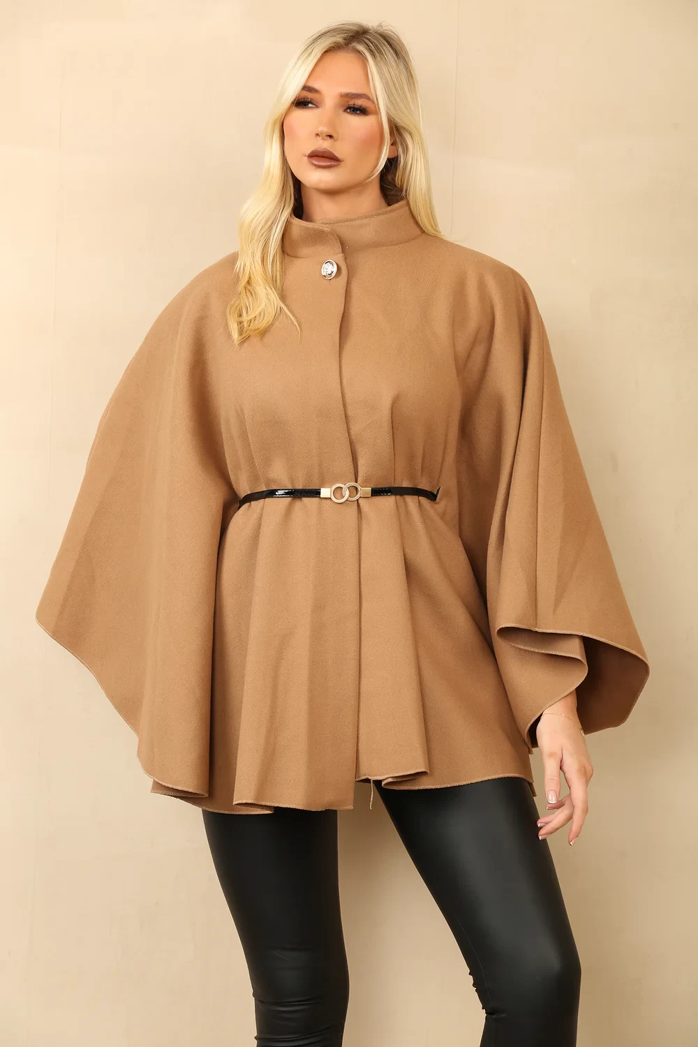 BELTED OVERSIZED CAPE