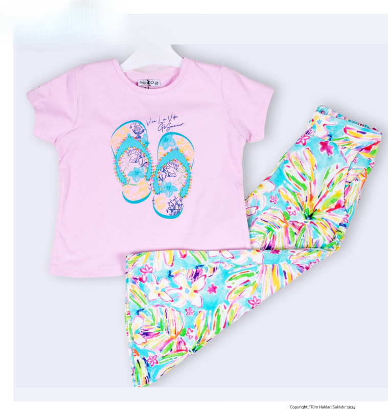 Girls 2pc Summer Beaded Loungewear Set (2-5Y)