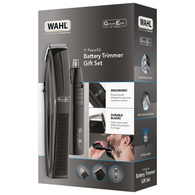Wahl Groom Ease Ear and Nose Battery Trimmer Gift Set 11 Piece Kit For Men