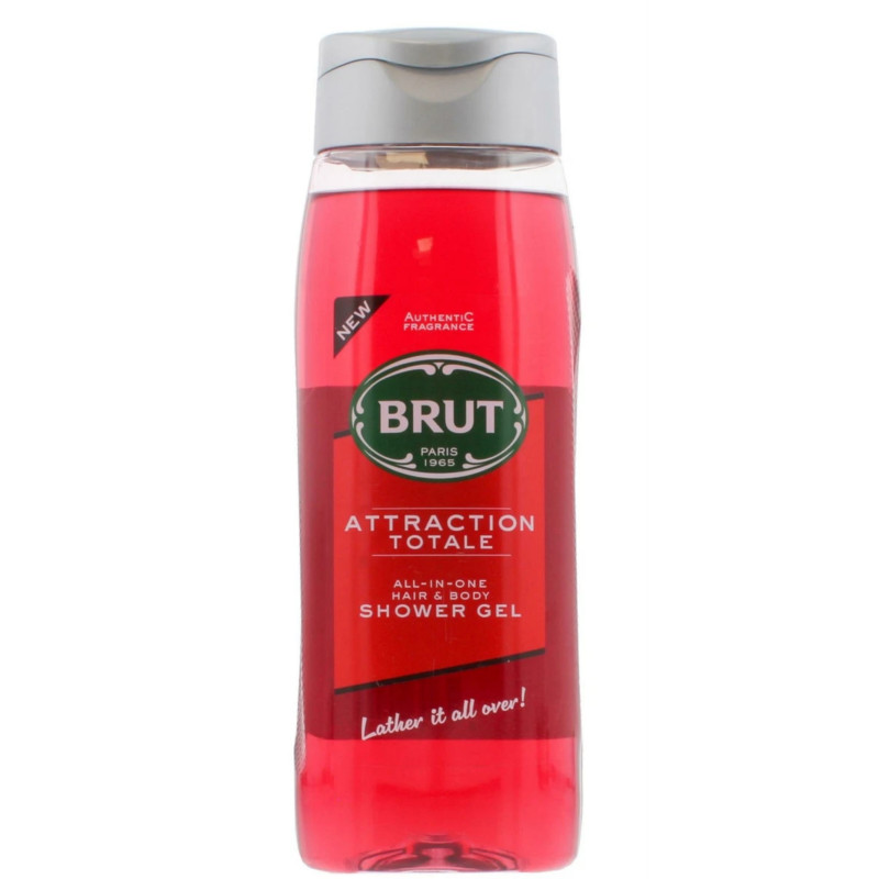 Brut Men's Attraction Totale All in One Hair and Body Shower Gel 500ml