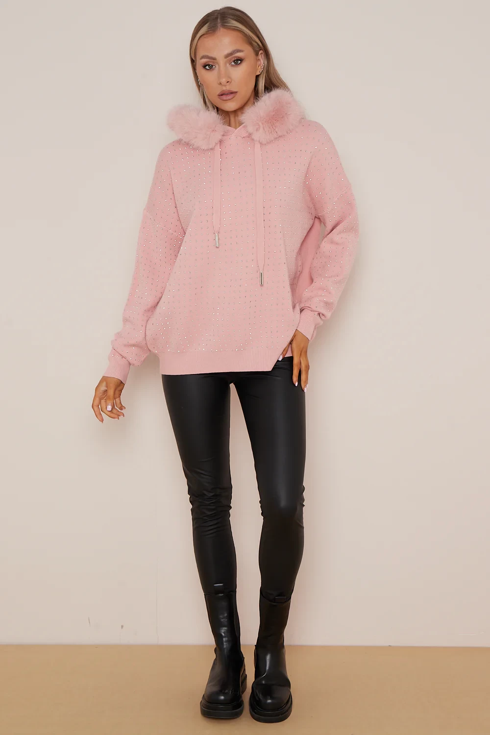 BECKY DIAMOND FURR HOODIE