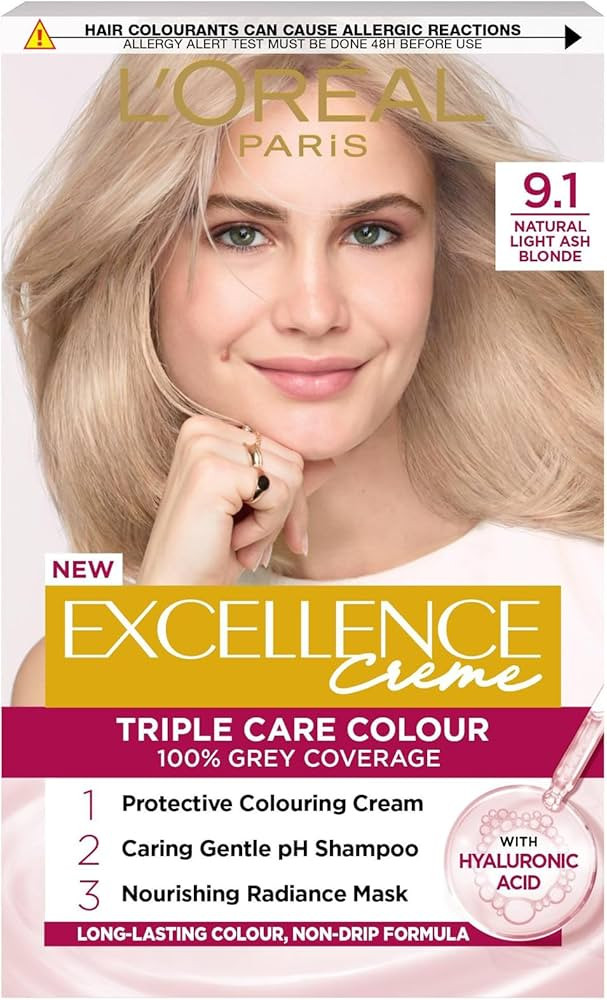 L'Oreal Paris Excellence Permanent Hair Dye Natural Light Ash Blonde 9.1