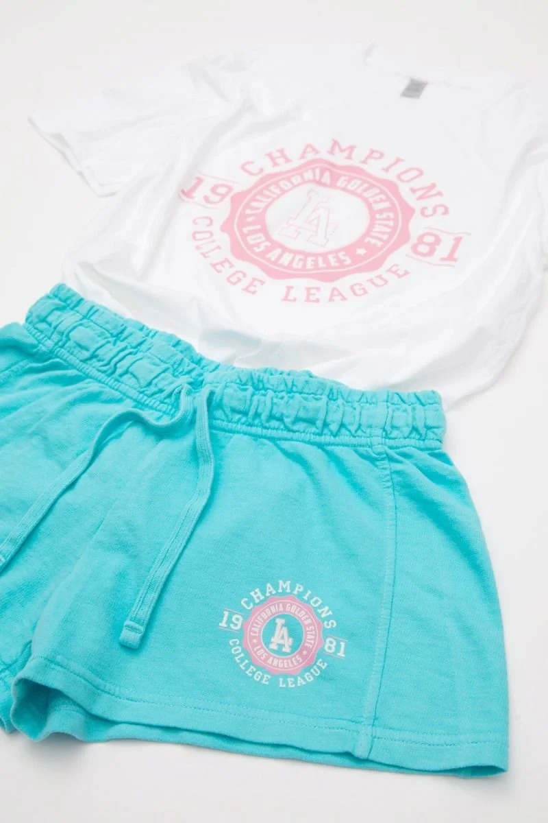 Champions Printed T-shirt and Short Set