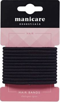 MANICARE HAIR BANDS BLACK - 12S