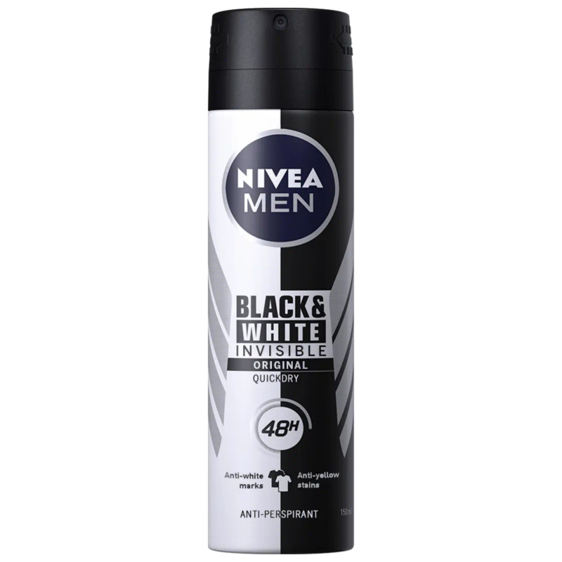 Nivea Men Black & White Invisible Original Quick Dry Deodorant Body Spray 150ml