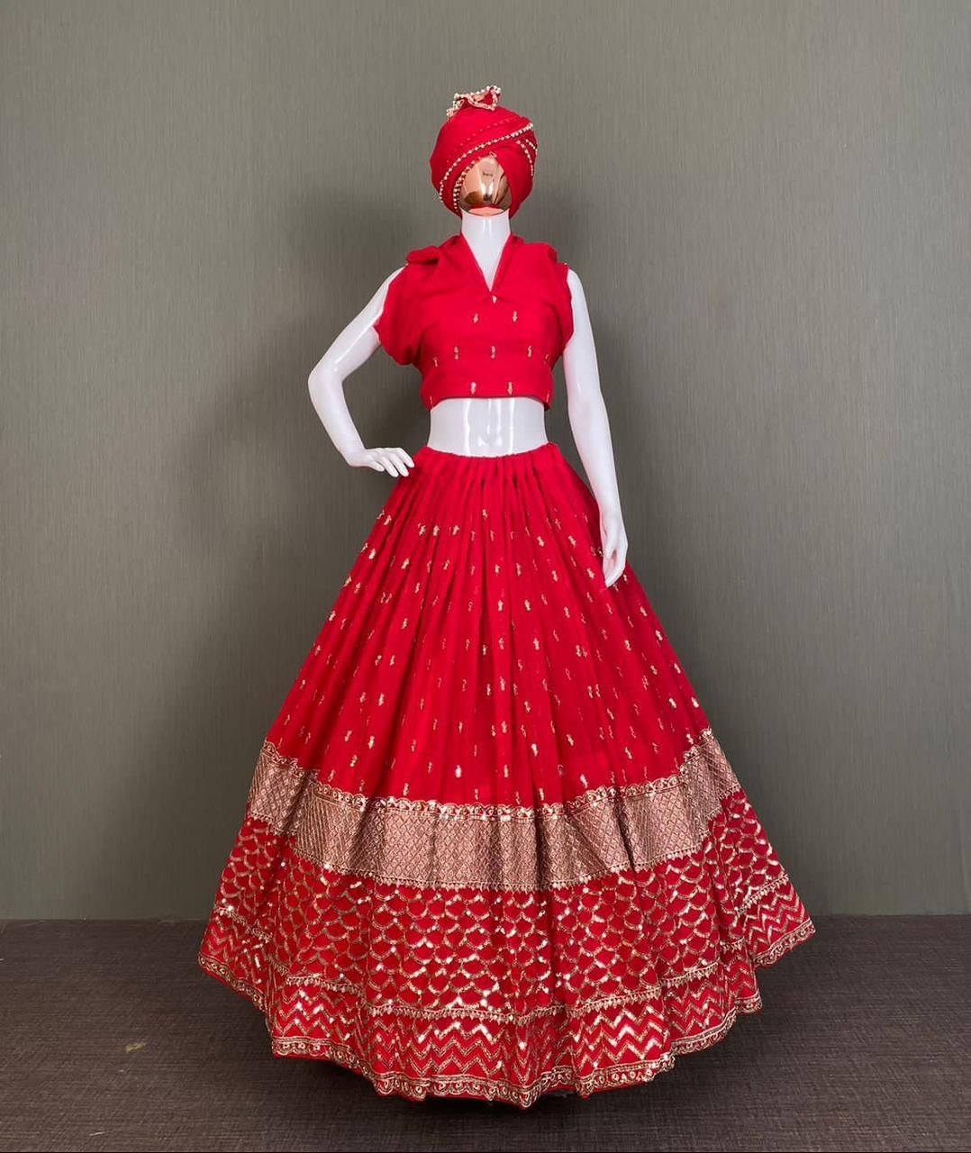 BEUTIQUE STYLE DESIGNER BLACK GEORGETTE LEHENGA CHOLI WITH BLOUSE