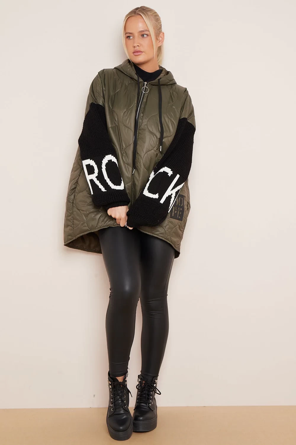 ABBY QUILTED KNITTED SLEEVE COAT