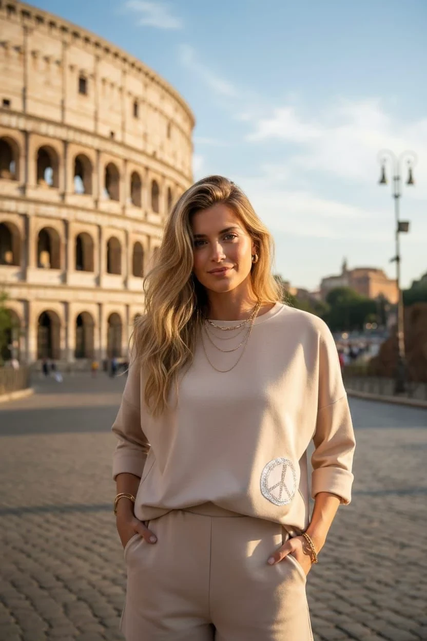 SEQUIN PEACE LOGO SWEAT