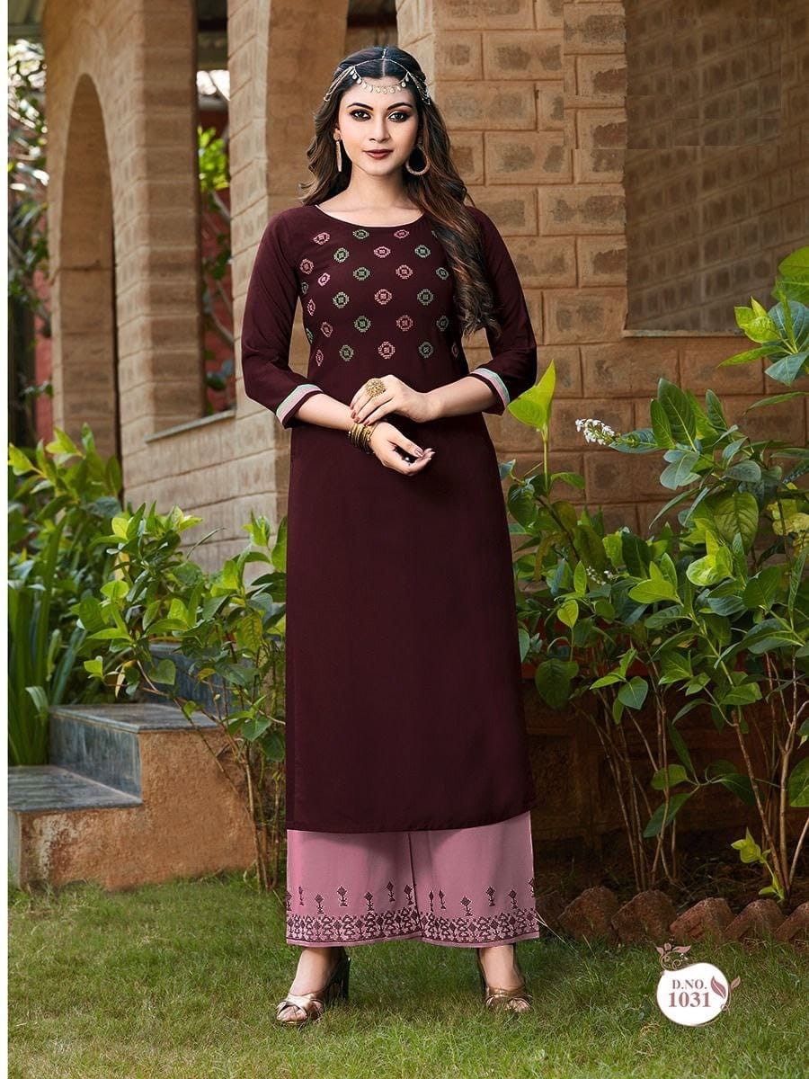 Reyon with Embroidery Work Top