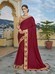 Elegant Maroon Colour Embroidered Saree With Blouse