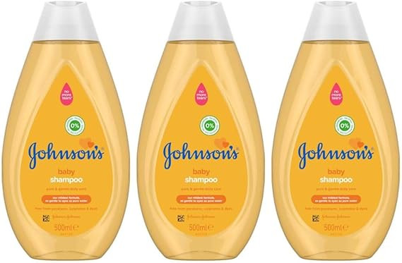 Johnson's 3-Pack Newborn Essentials Baby Shampoo 500ml.