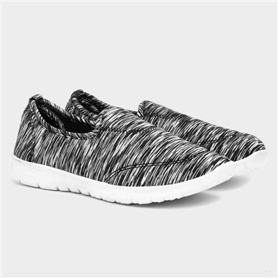 Lilley Womens Grey & Black Slip On Shoe