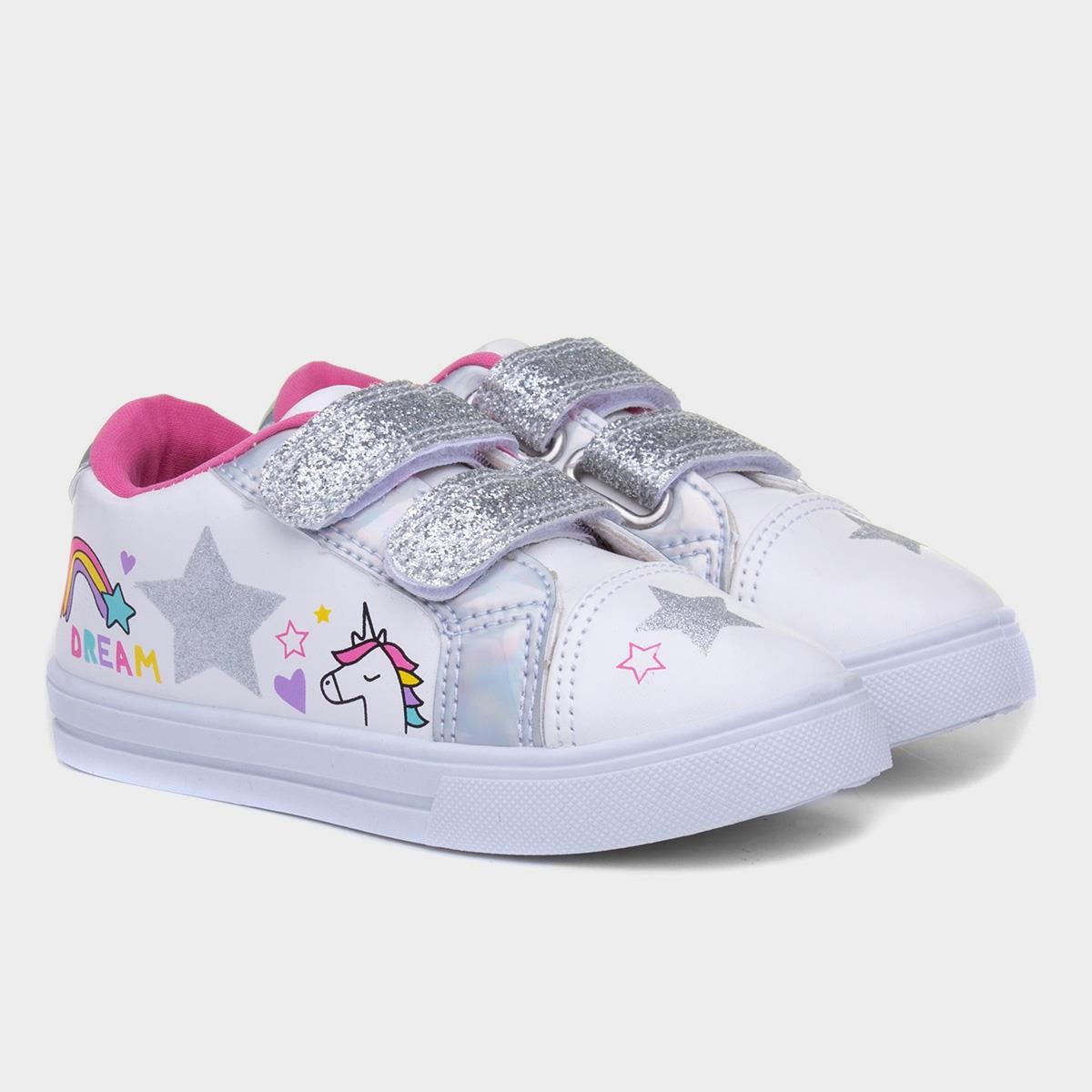 Buckle My Shoe Kids White Unicorn Shoe
