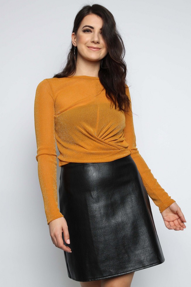 Metallic Front Twist Top