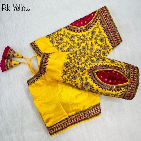 Copper Jari + Gold Codding Heavy Embroidery Work Blouse