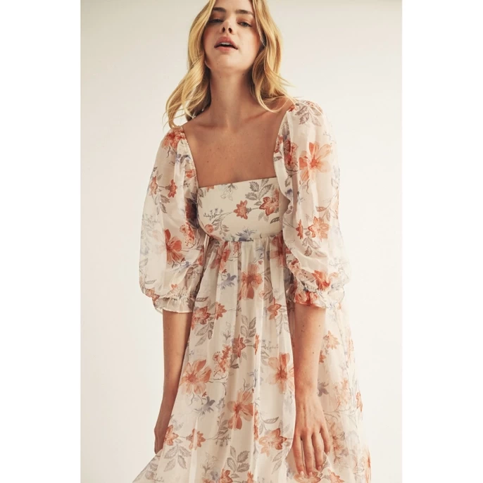 Floral Maxi Baby Doll Dress
