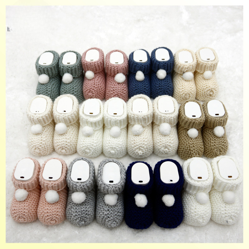 Babies Knitted Pom Pom Booties