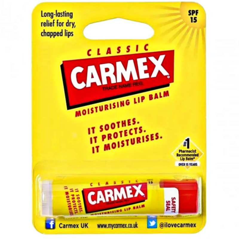 Carmex Soothes and Protects Moisturising Lip Balm Classic 4.25g