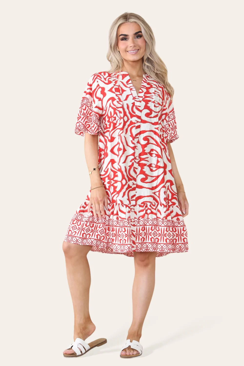 BUTTON DETAIL SMOCK SHIRT