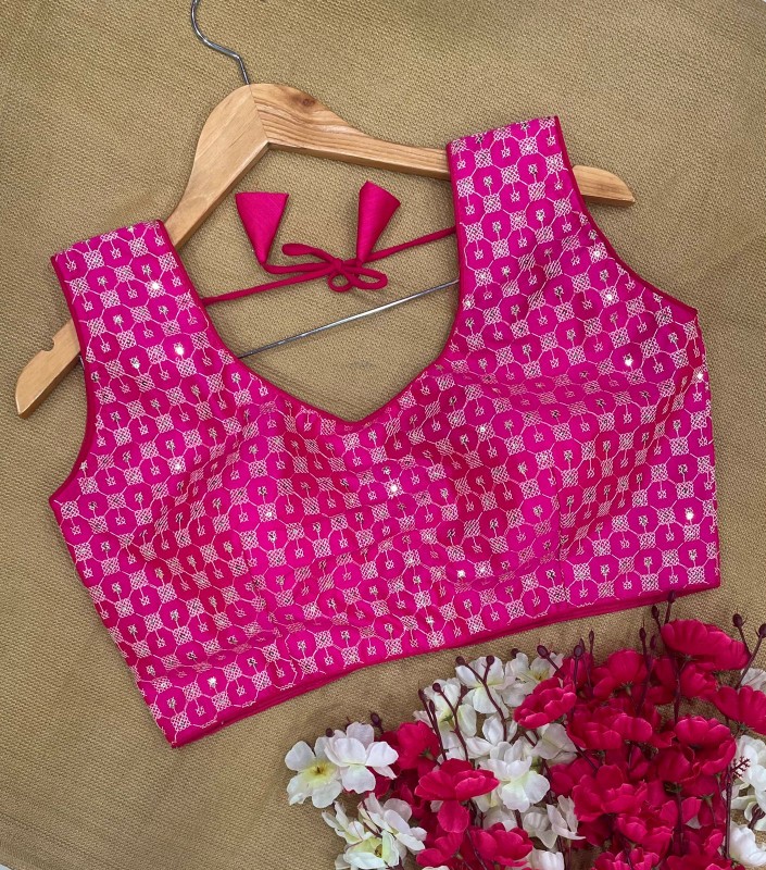 Partywear Readymade Blouse with Sequence and Embroidery Work