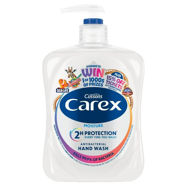 Carex Moisture Antibacterial Gentle & Effective Liquid Hand Wash Soap 500ml