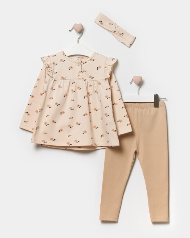 Baby Girls Floral Print Dress & Leggings Set (6-18M)