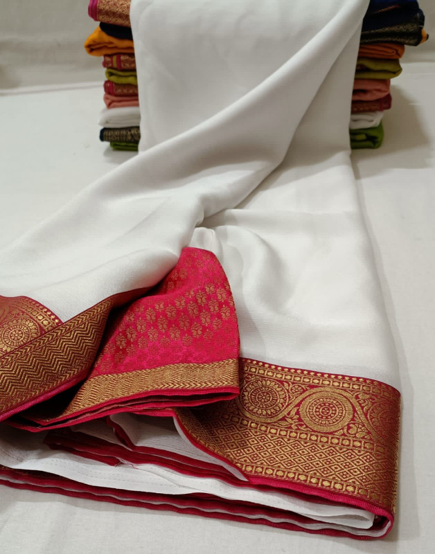 Pure white Saree for occasion wear