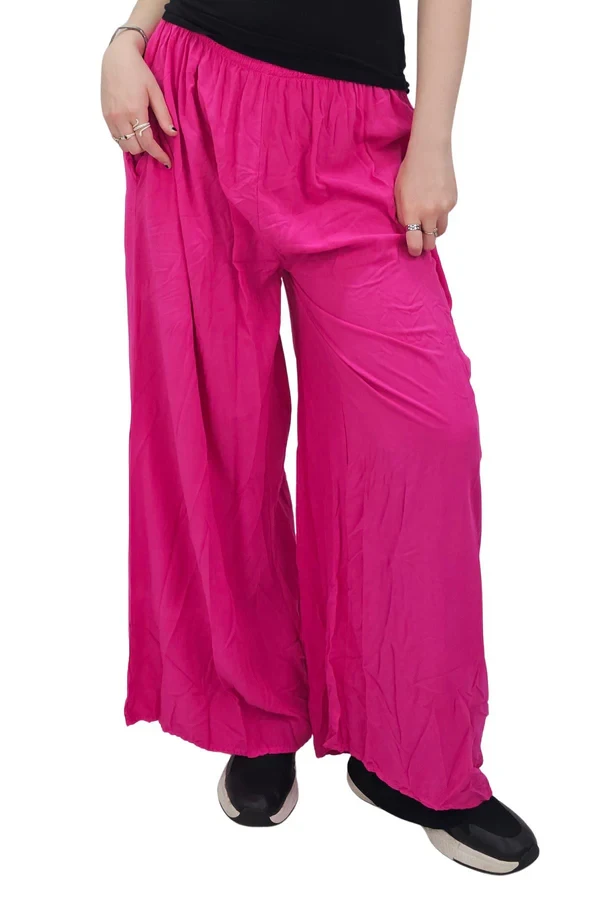 Plain Elasticated Waistband Wide Leg Palazzo