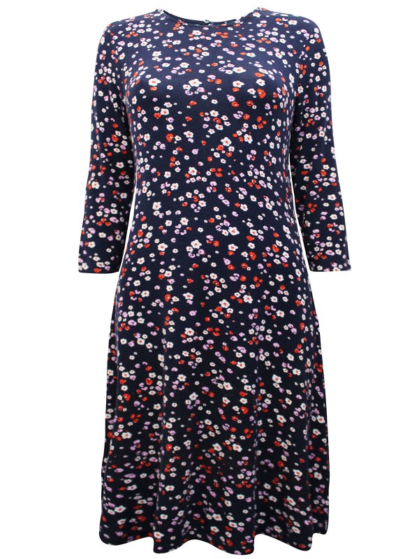 Floral Print Jersey Tea Dress