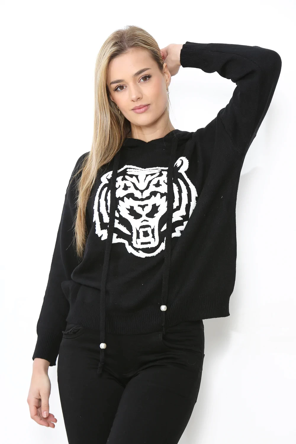 TIGER EMBROIDERED HOODIE
