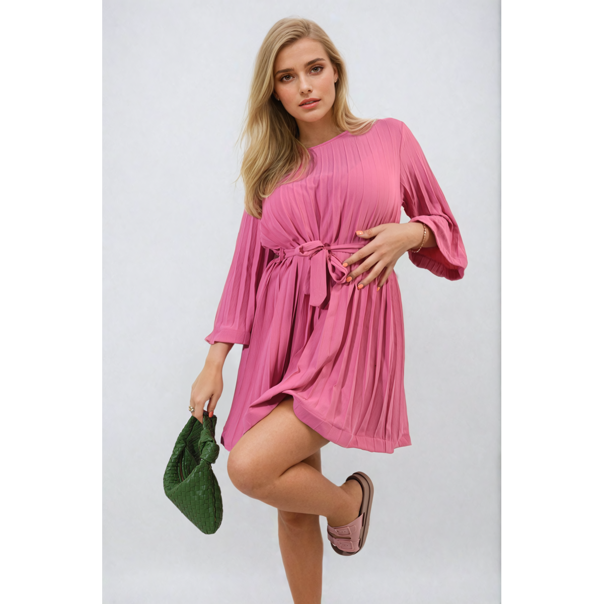 TIE WAIST MINI DRESS