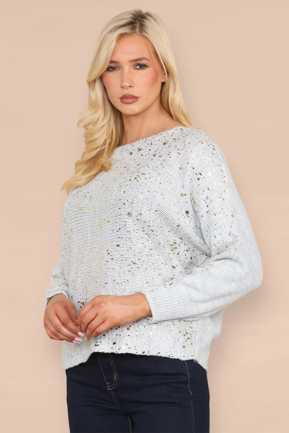 BATWING GOLD SPLASH OVERSIZED TOP