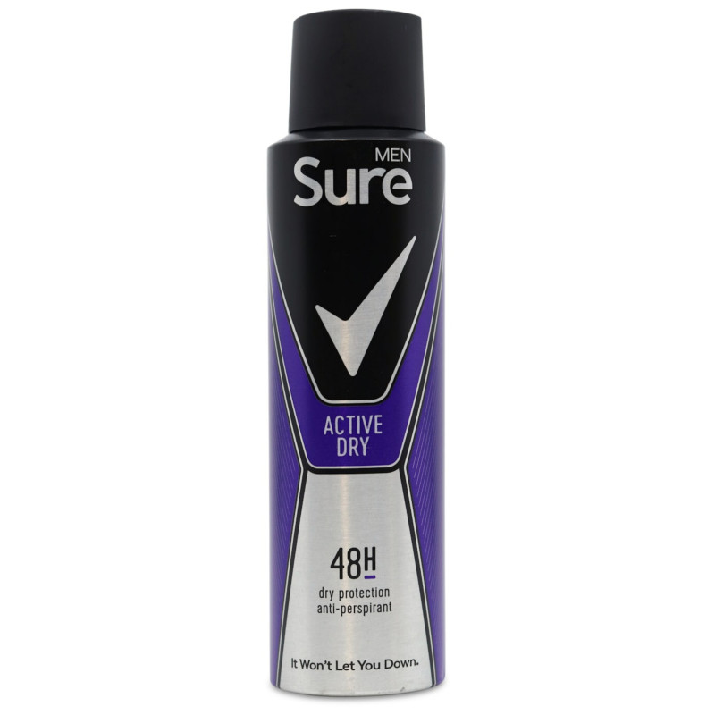 Sure Men Active Dry 48Hr Dry Protection Anti-Perspirant Deodorant Body Spray 150ml