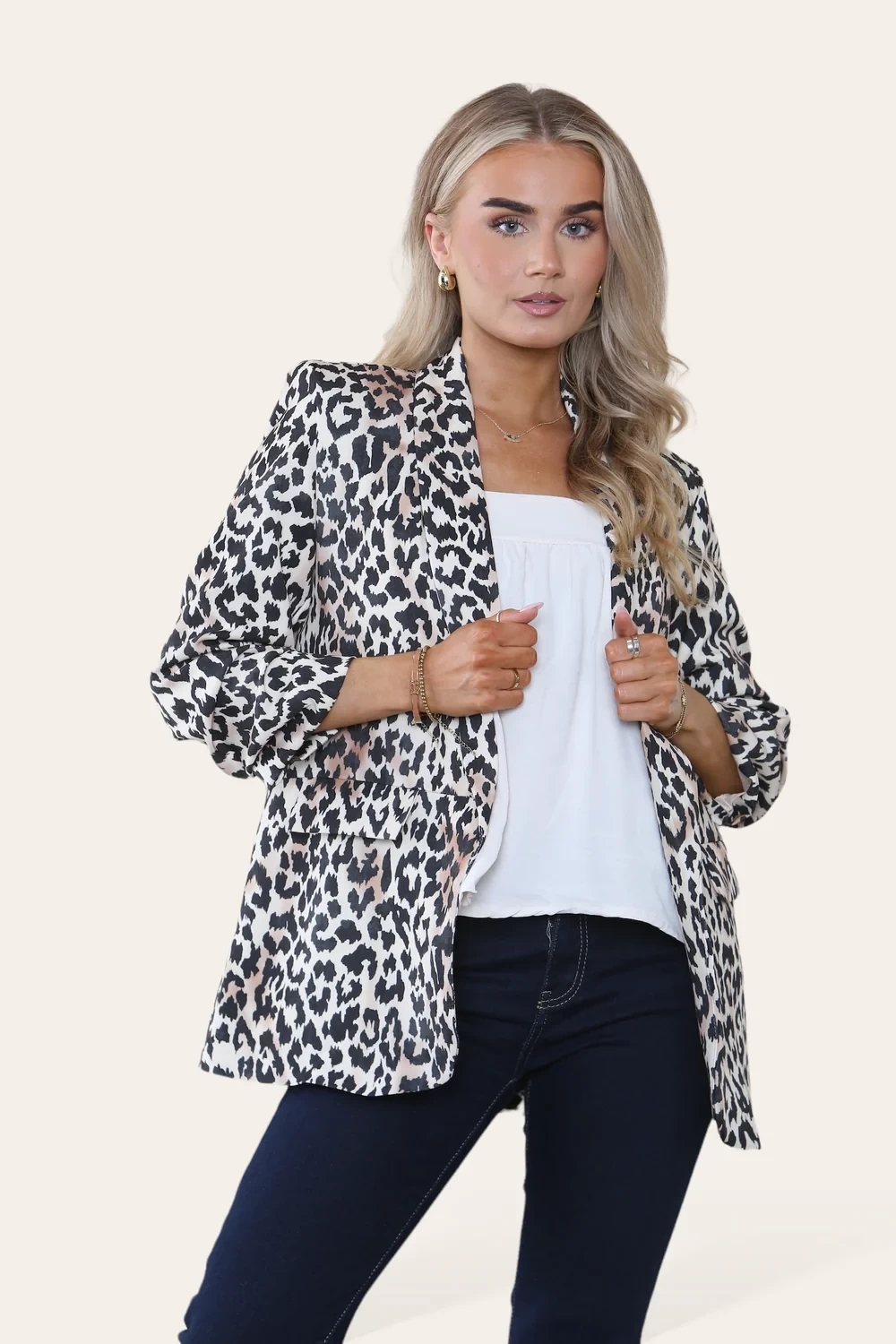 ANIMAL BASIC BLAZER - BEIGE