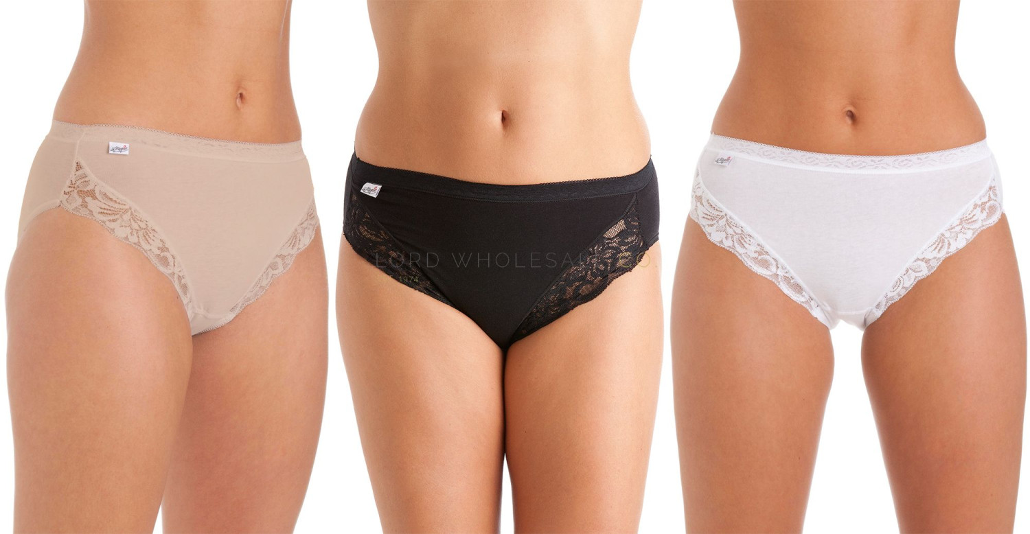 La Marquise Ladies High Leg Briefs with Lace