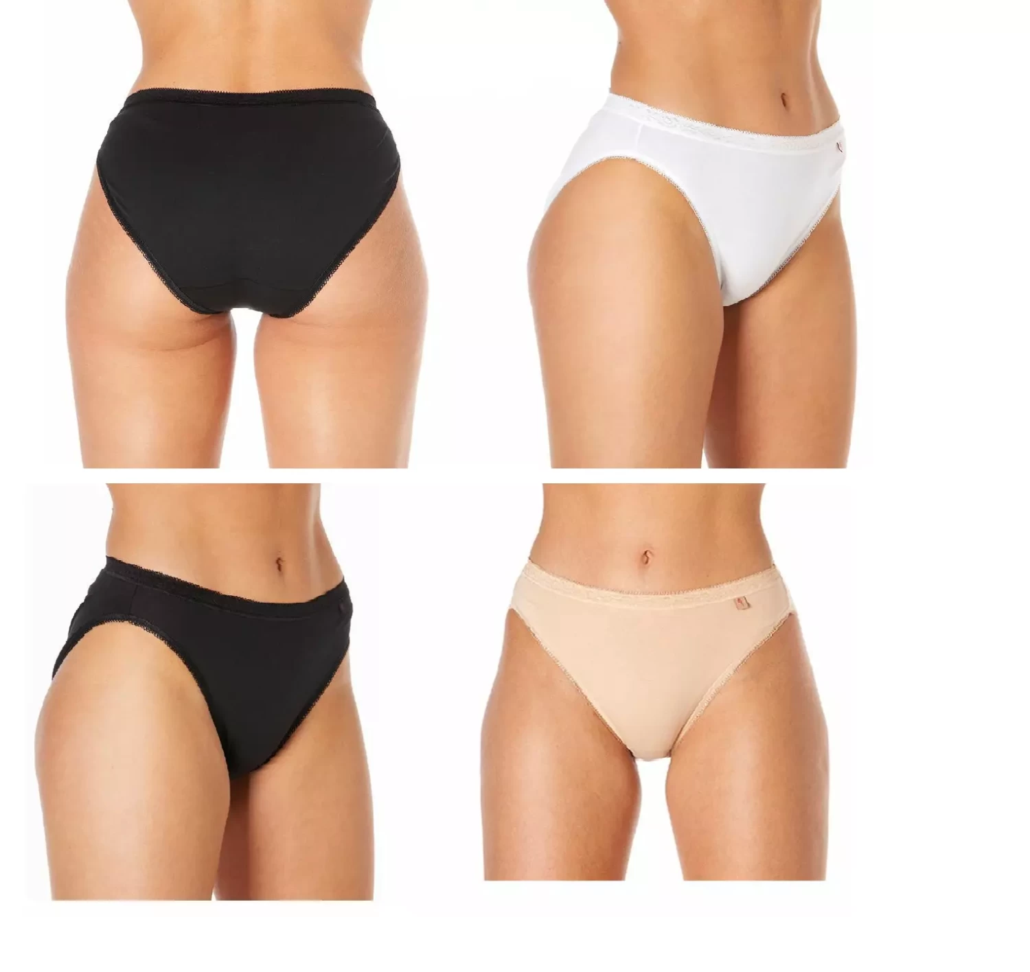 Ladies Plain High Leg Briefs by La Marquise