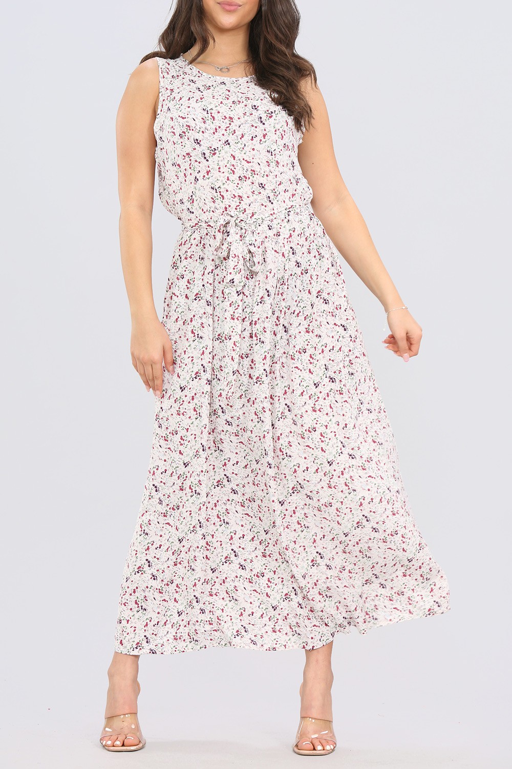 Ditsy Floral Tie Waist Maxi Dress