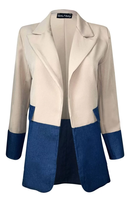 MARINA COLOUR BLOCK CONTRAST BLAZER JACKET