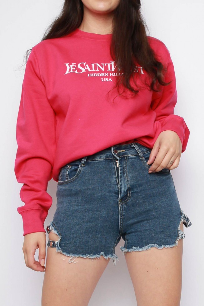 Denim Distressed High Waisted Shorts