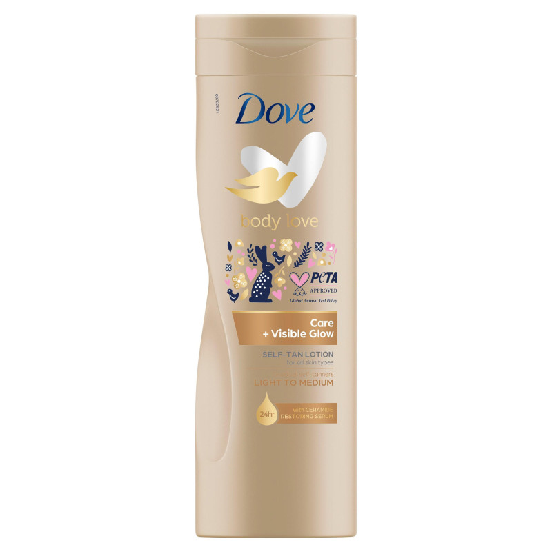 Dove Visible Glow Fair to Medium Self Tanning Lotion Fake Tan 400ml