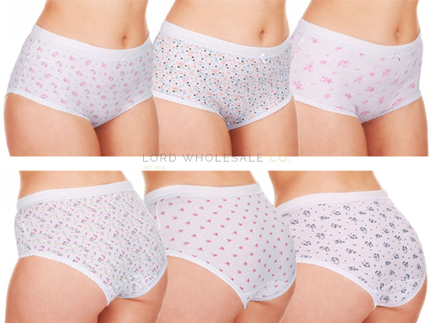 Ladies Floral  100% Cotton Full Briefs