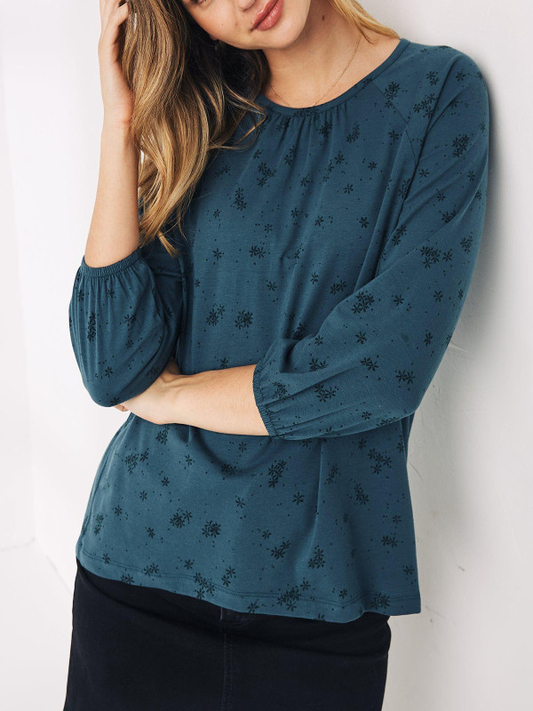 SOFT-TEAL Anna Nordic Ditsy Top