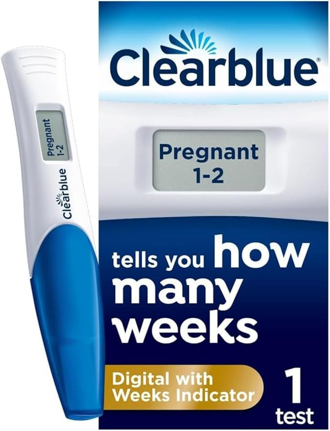 Clearblue Pregnancy Test - Digital with Weeks Indicator, The Only Test That Tells You How Many Weeks, 1 Digital Test, Packaging May Vary